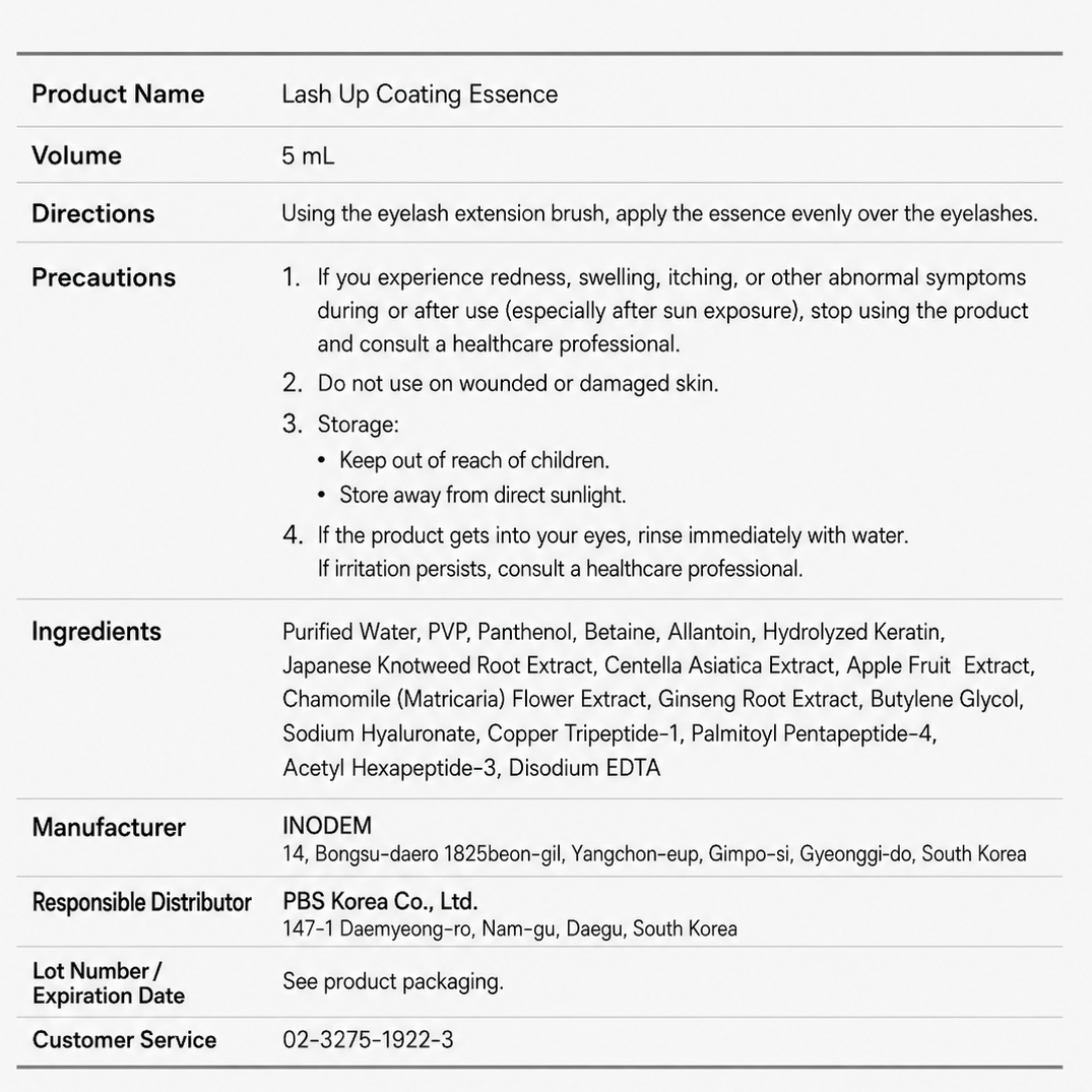 Lash up coating essence clear